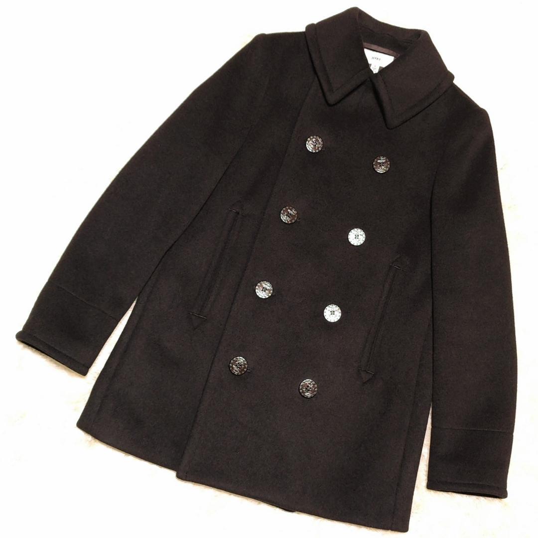 HYKE 8B ピーコート ブラック 日本製 ウールコート