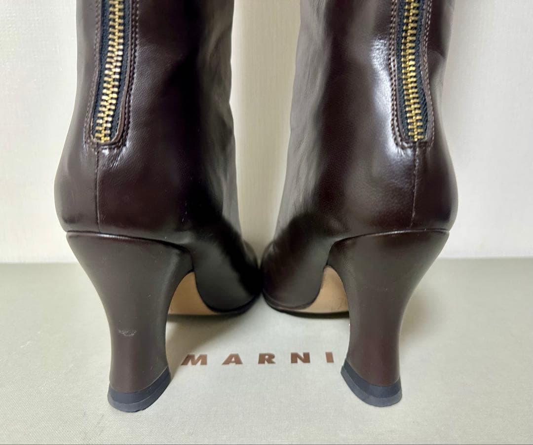 【美品/MARNI】ジップアップロングブーツ 38（24.5〜25cm）