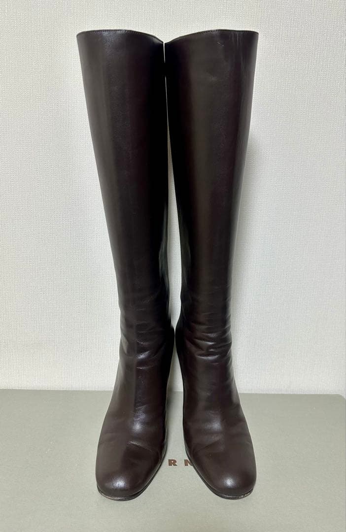 【美品/MARNI】ジップアップロングブーツ 38（24.5〜25cm）