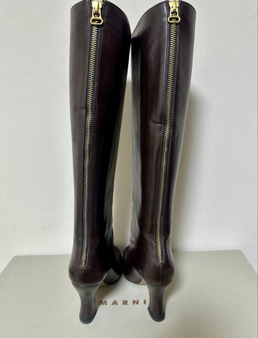 【美品/MARNI】ジップアップロングブーツ 38（24.5〜25cm）
