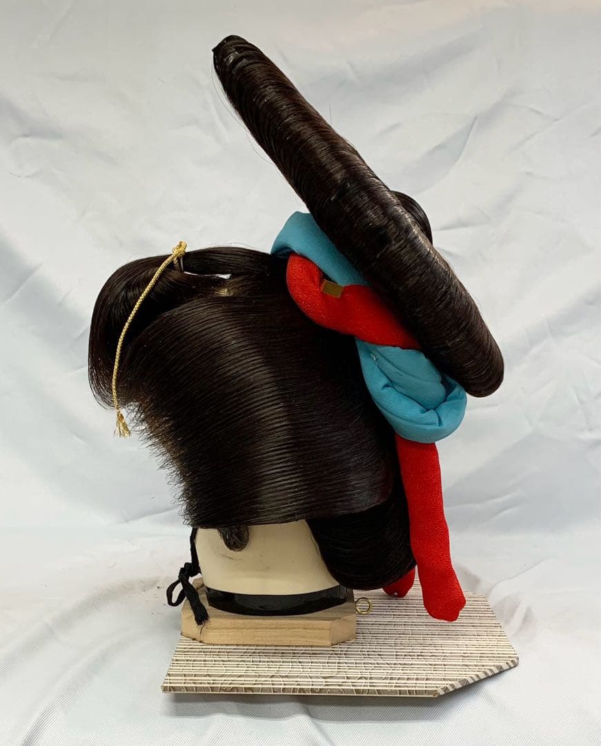 日本髪かつら　大衆演劇かつら　花魁　辰巳9号(大サイズ)自然色 かのこ髷飾り付き