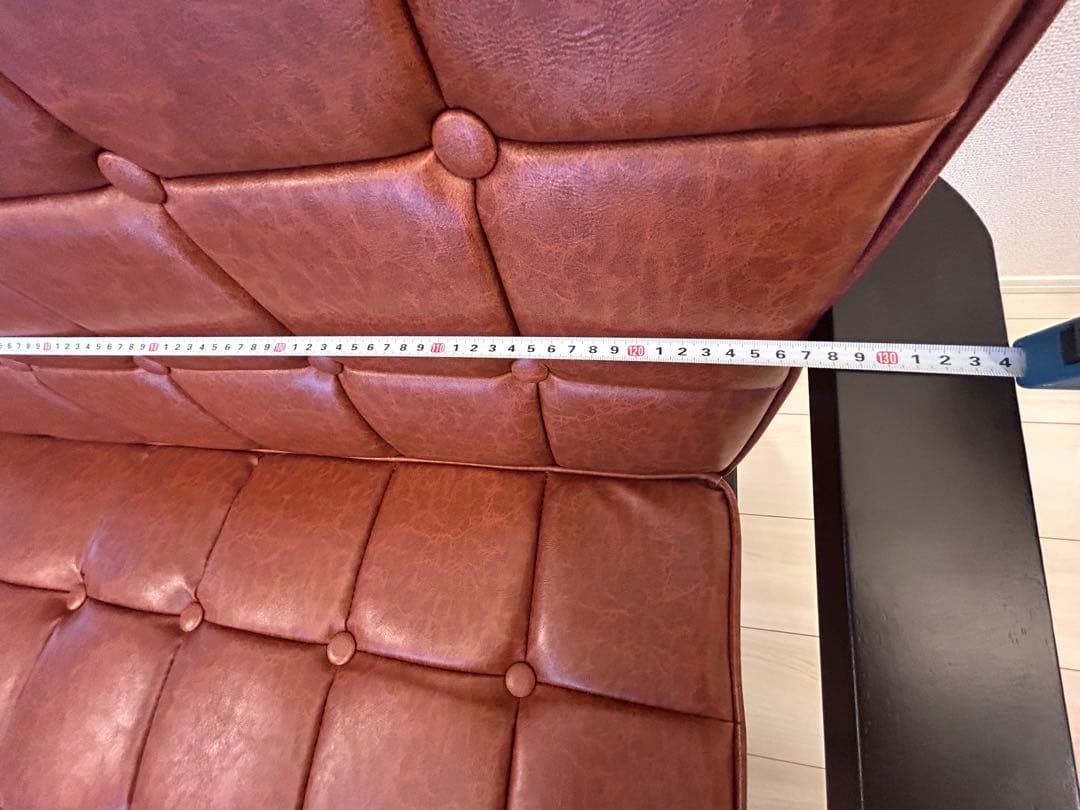 h2ddes 【送料込み】2人掛け ソファー 合皮 レザー調 ブラウン