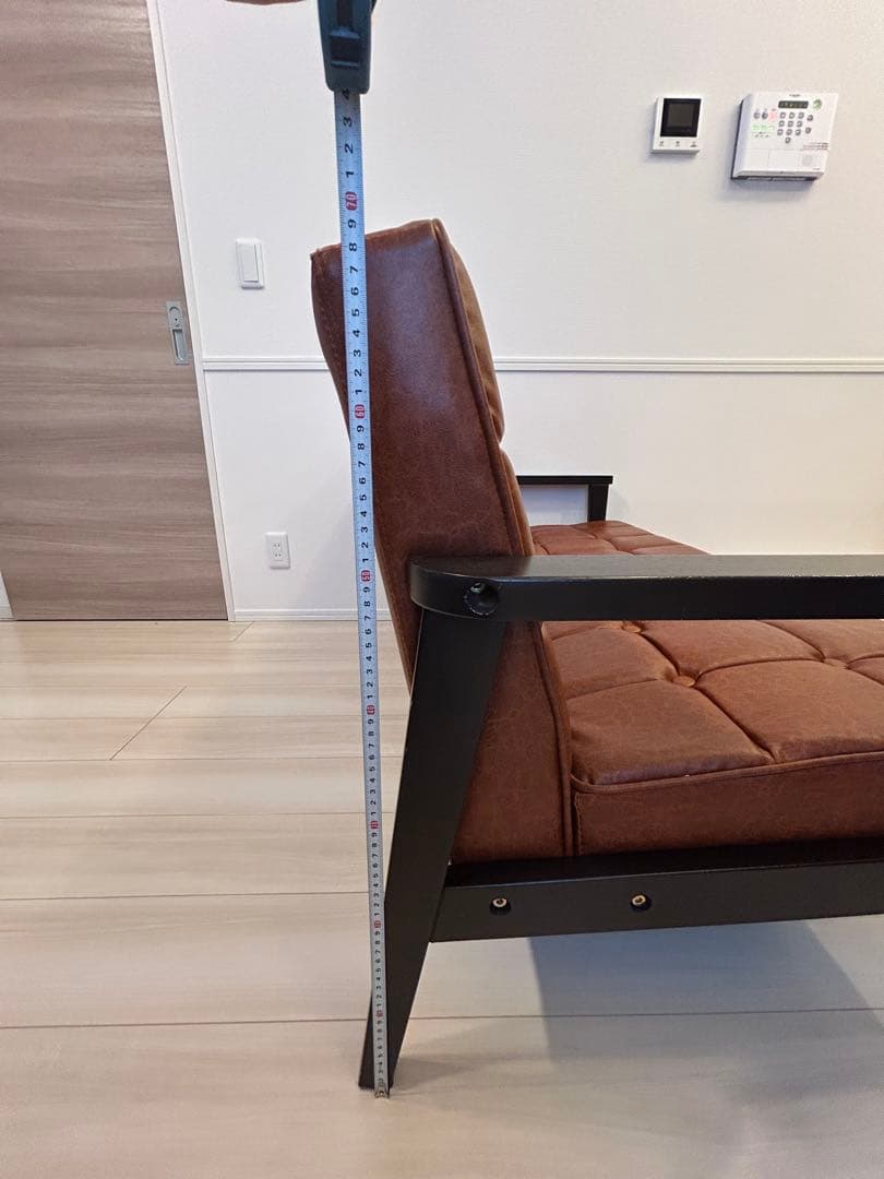 h2ddes 【送料込み】2人掛け ソファー 合皮 レザー調 ブラウン