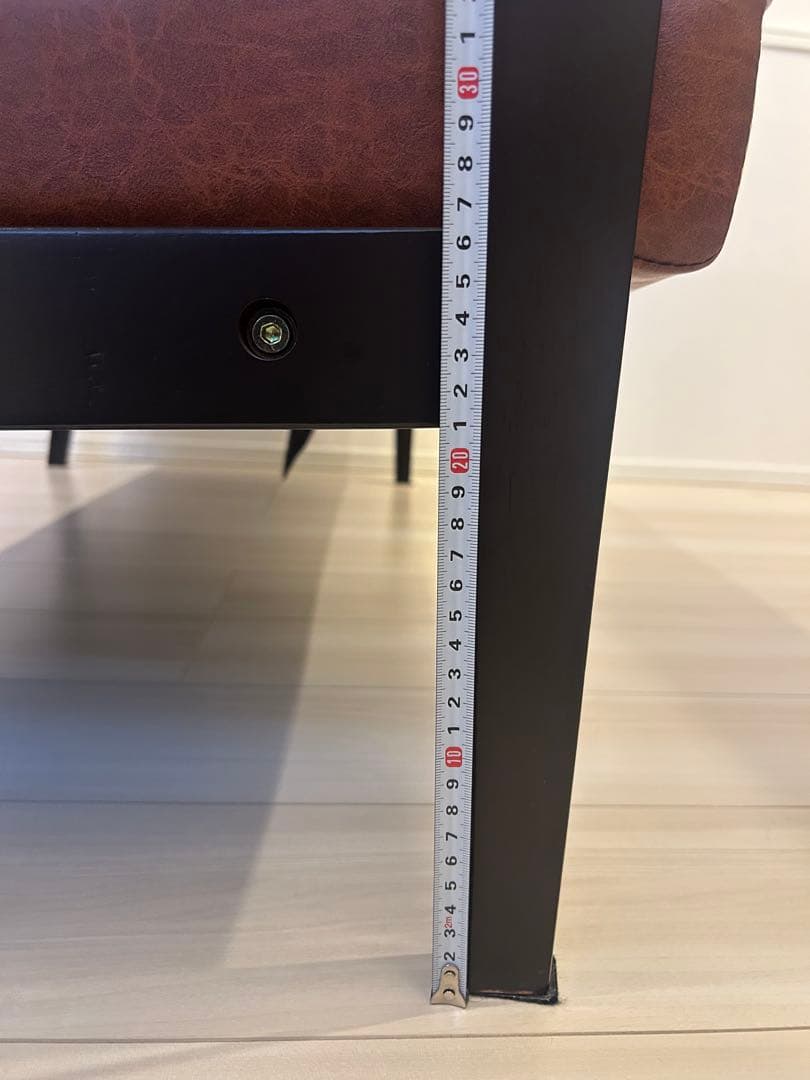 h2ddes 【送料込み】2人掛け ソファー 合皮 レザー調 ブラウン