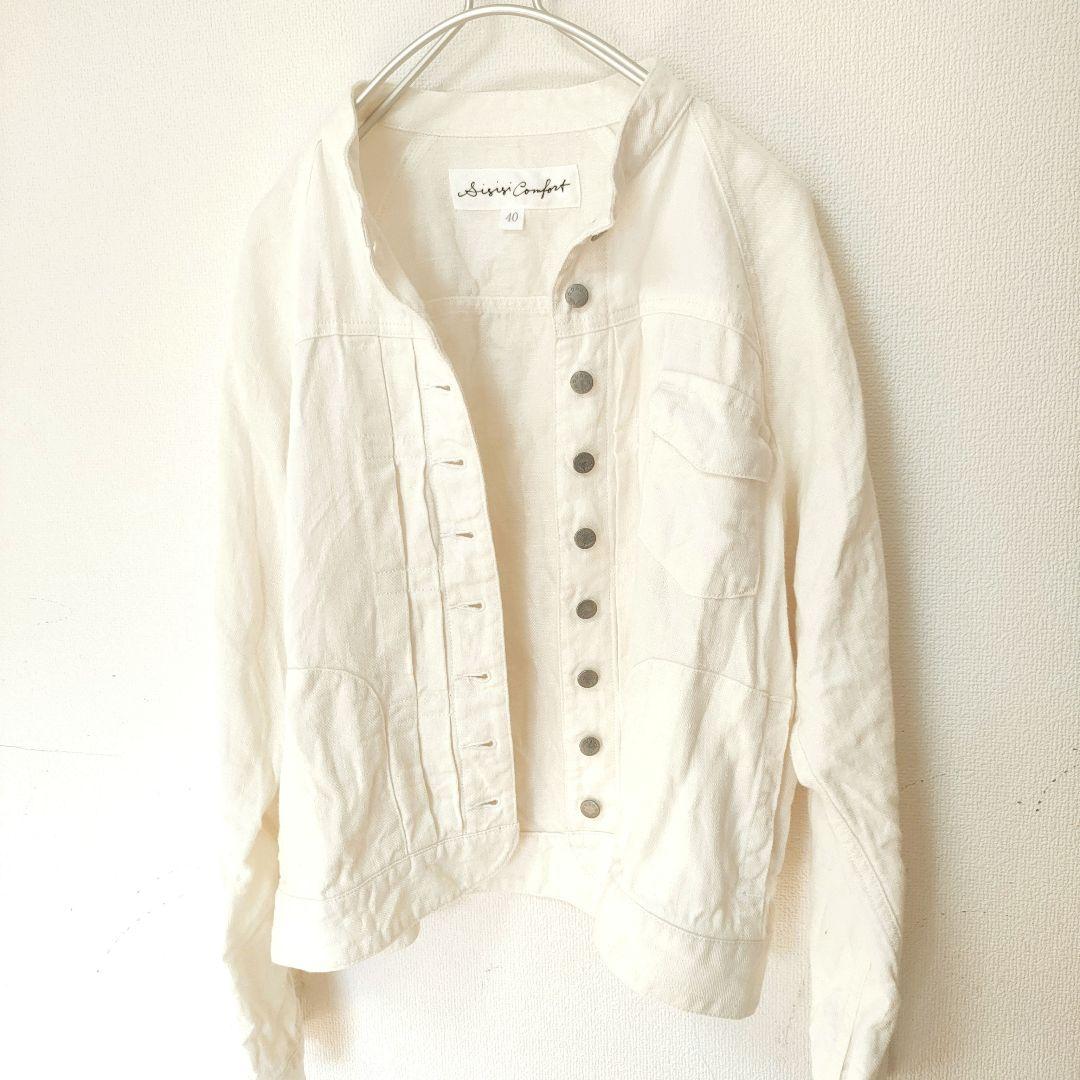 スースースー　リネン　デニムジャケット　40 Lサイズ　完売品　希少
