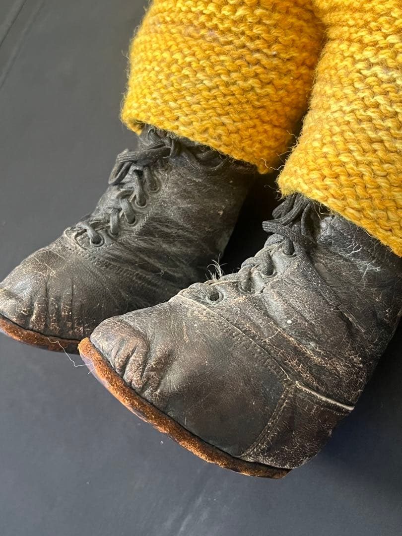 アンティークヴィンテージ英国製テディベア 革靴ぬいぐるみベアくまドール