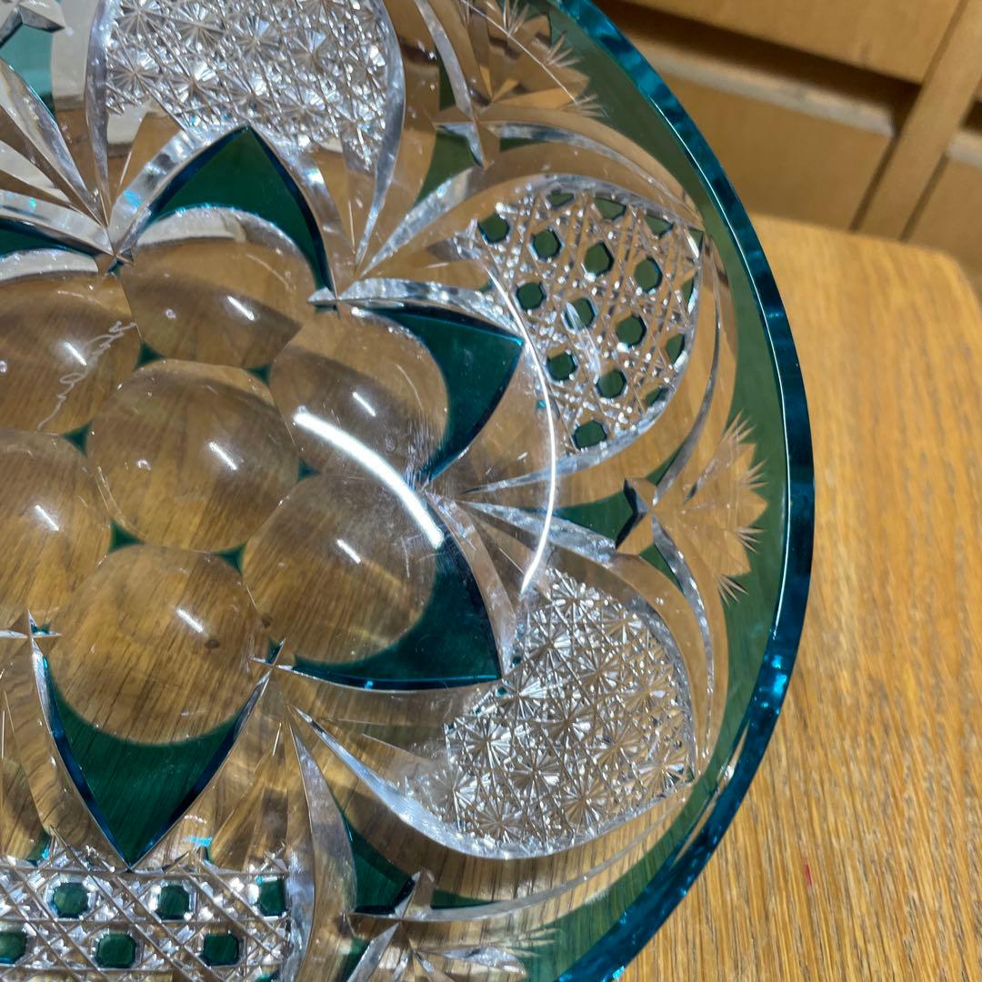 黒木国昭　綾切子　中皿　共箱