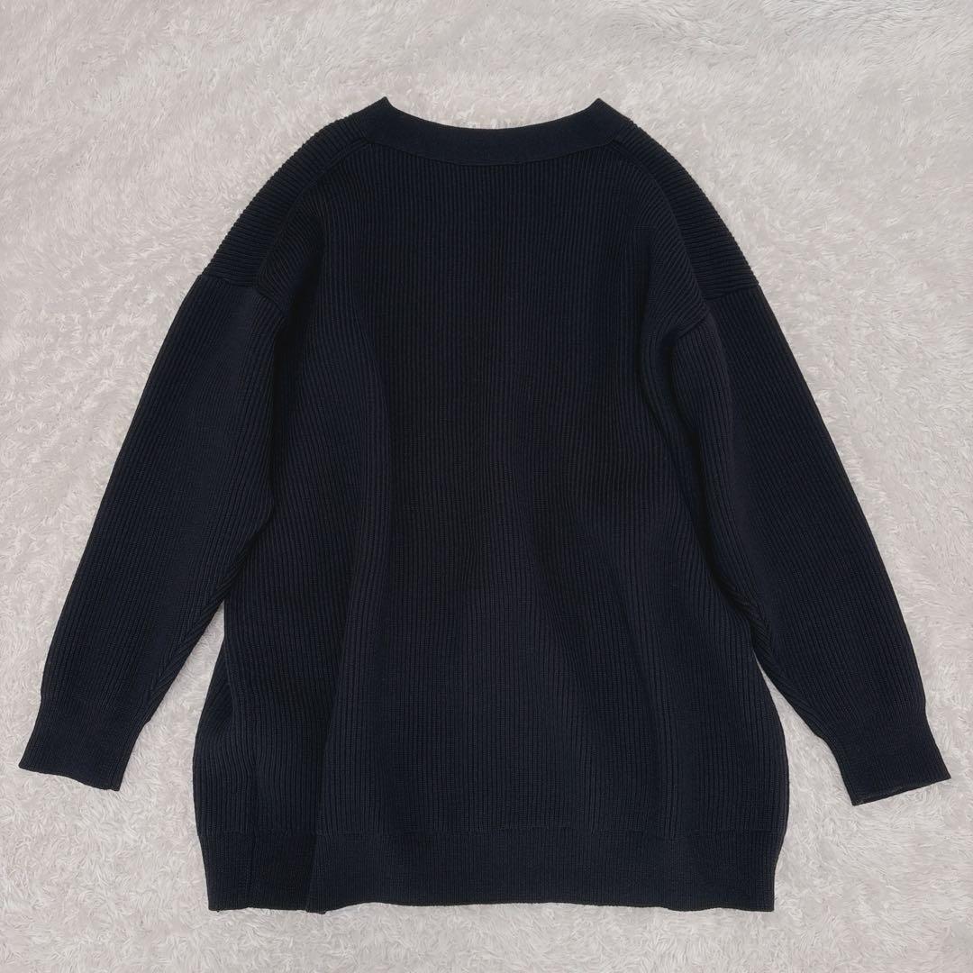 【美品】Plage カーディガン ウール オーバーサイズ ネイビー 人気デザイン