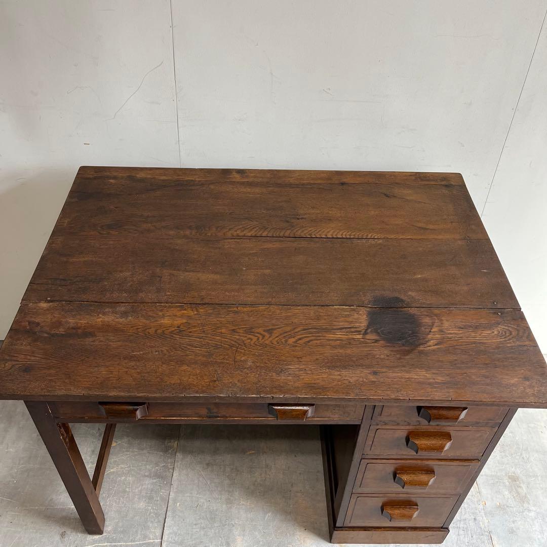 アンティーク 片袖机 デスク テーブル 昭和レトロ z481
