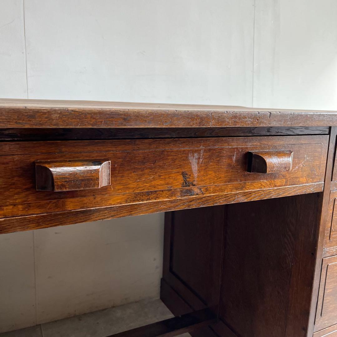 アンティーク 片袖机 デスク テーブル 昭和レトロ z481