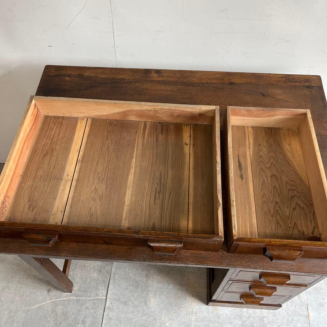 アンティーク 片袖机 デスク テーブル 昭和レトロ z481