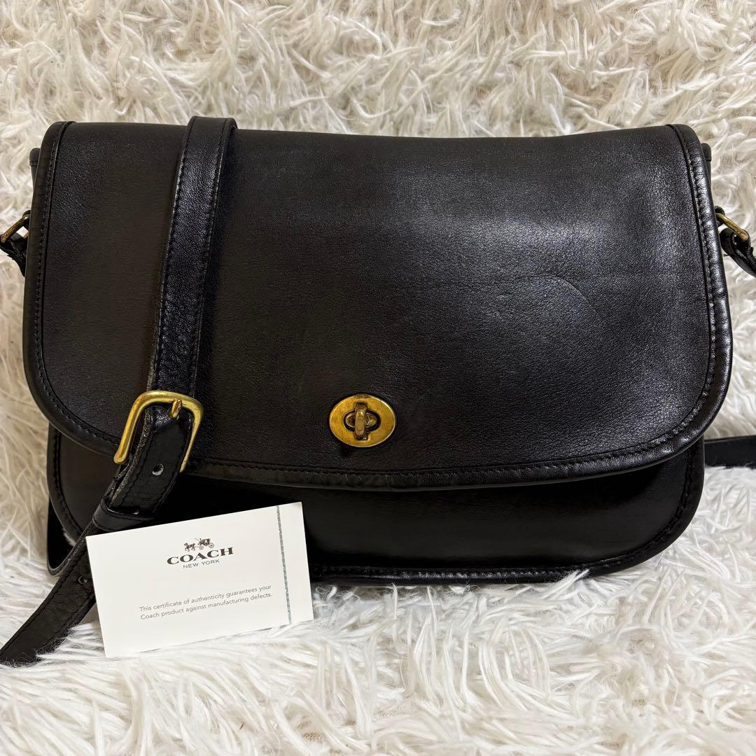 ✨極美品✨オールドコーチ ショルダーバッグ ターンロック ゴールド金具 フラップ