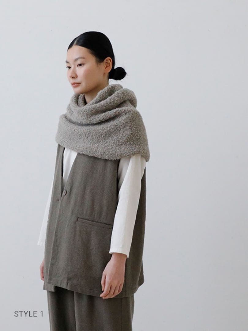 小物 evameva alpaca wool snood grege 2025AW