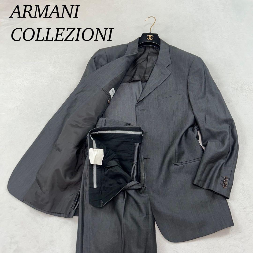 K277 2XL アルマーニコレツォーニ シングル スーツ上下 グレー メンズ