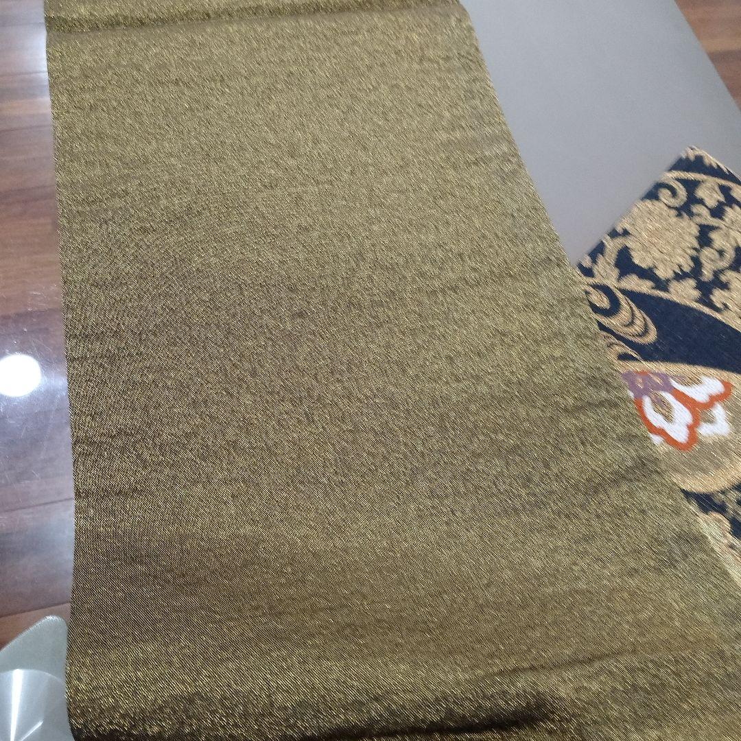 試着程度の極美品❣️西陣織物　華文様六通袋帯　正絹　金糸　ゴージャス♡黒地♡素敵