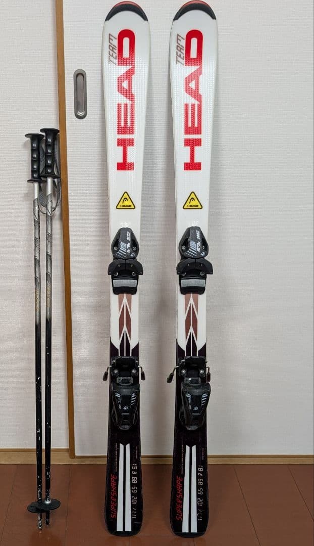 ​【ジュニア スキー4点セット】板117/靴21.5/ポール/ケース