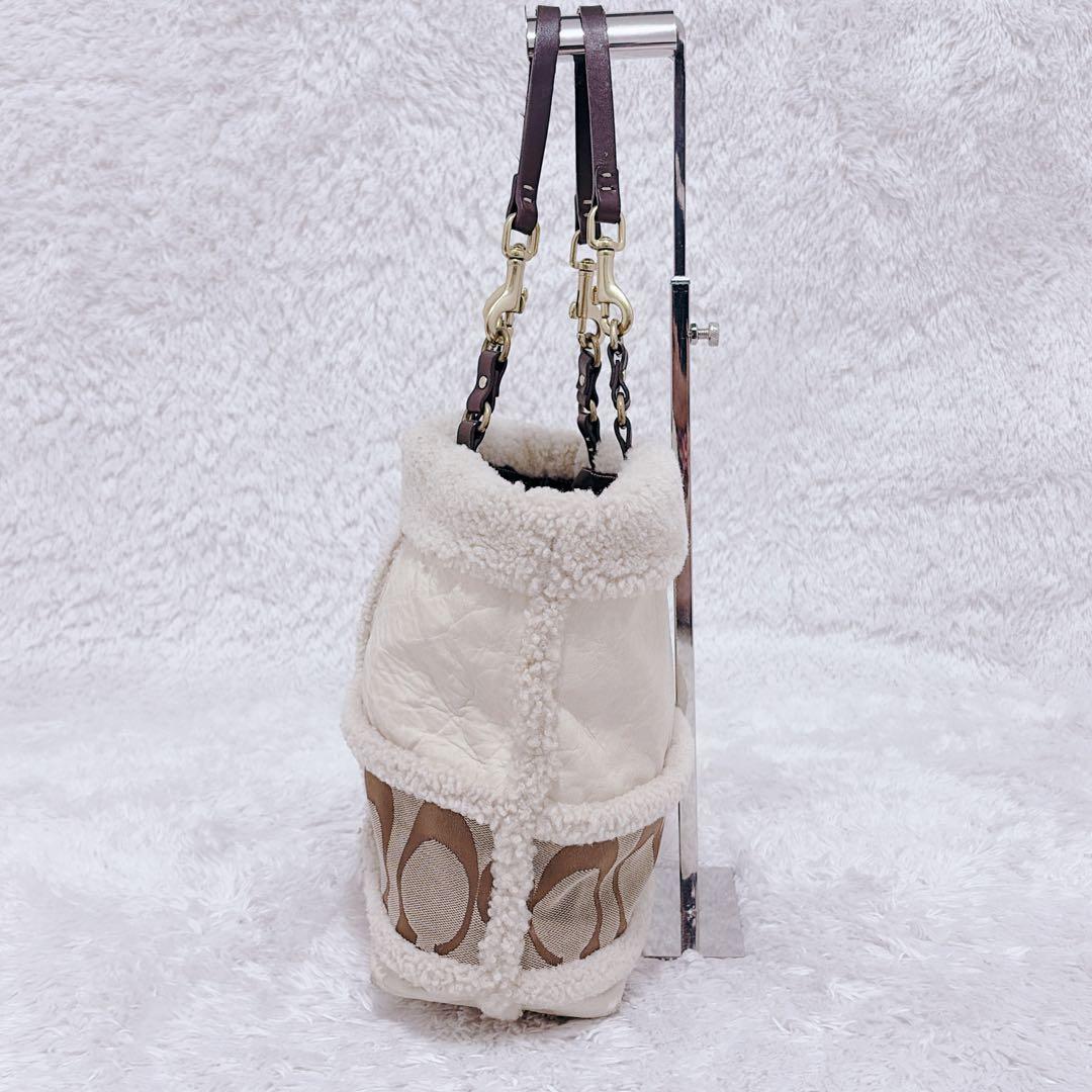 COACH コーチ ハンドバッグ ボア シグネチャー レザー