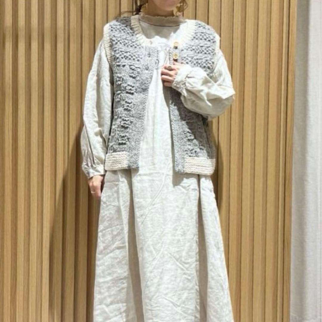 TSUHARU ツハルバイサマンサモスモス★ペルーニット＊手編み前後着ベスト