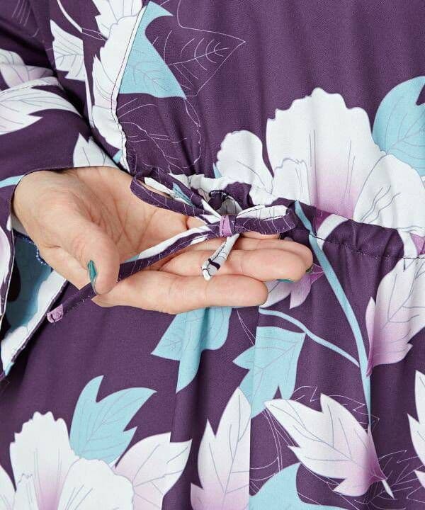 新品【カヤ】金鳳花　(きんぽうげ)　羽織付きワンピース　紫　着物