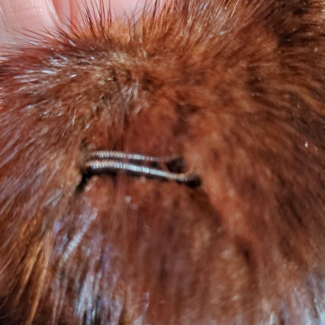 美品 MITSUKOSHI デミパフミンク毛皮 ファーコート 15号 ミドル