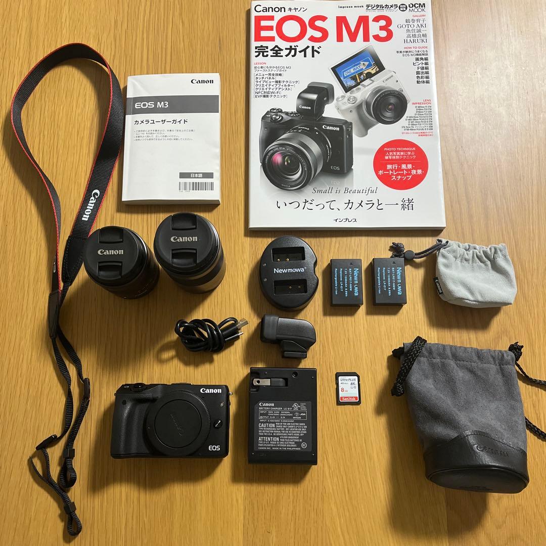 極美品 CANON キャノン M3 ダブルレンズ EVFキット ブラック