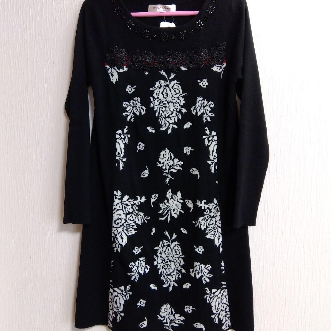 ＊未使用品＊スーパービューティー フラワープリント 長袖チュニック