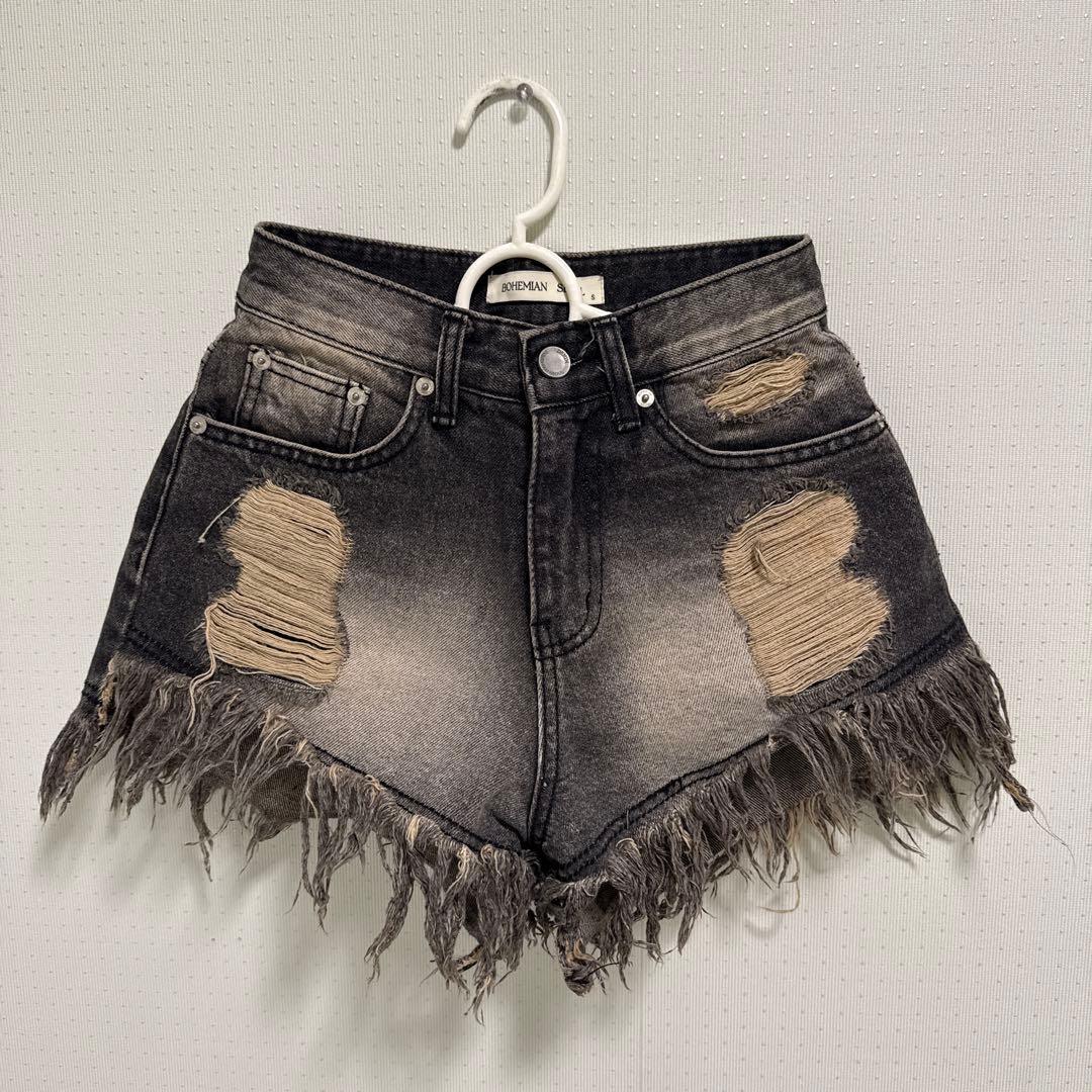BOHEMSEO(ボヘミアンソウル) ダメージデニムショートパンツ