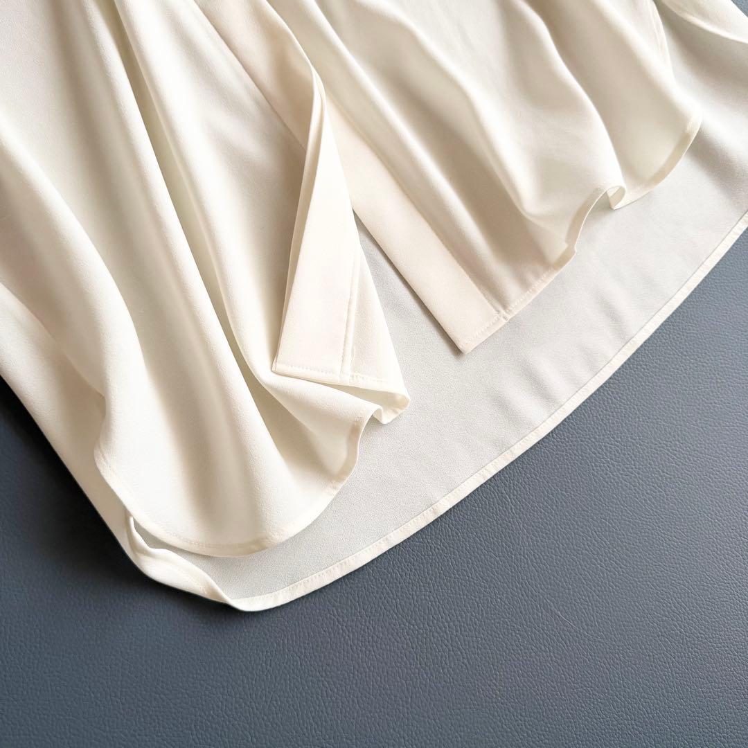 24年【セオリー】TIE BLOUSE ボウタイブラウス 白 長袖 日本製 S