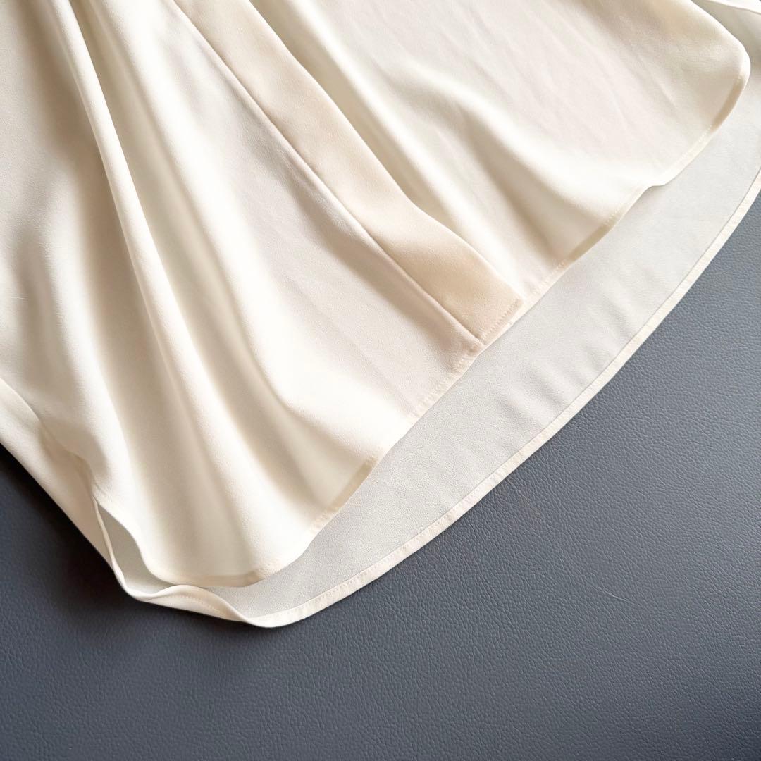 24年【セオリー】TIE BLOUSE ボウタイブラウス 白 長袖 日本製 S