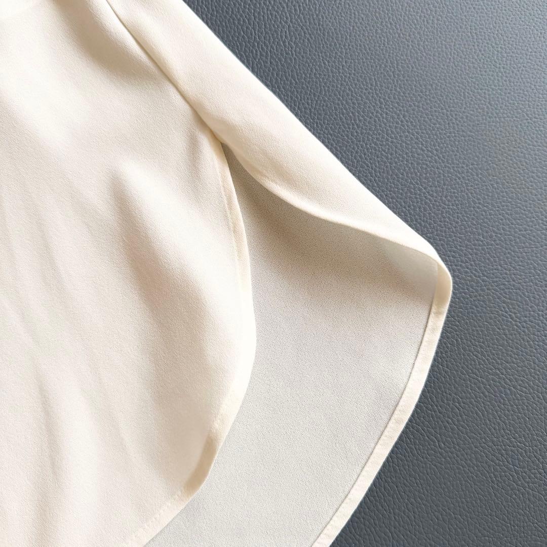 24年【セオリー】TIE BLOUSE ボウタイブラウス 白 長袖 日本製 S