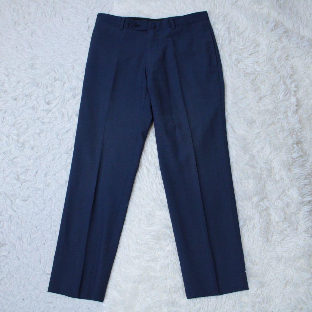 極美品 トゥモローランド DRAGO モヘア混 セットアップスーツ ブルー 48