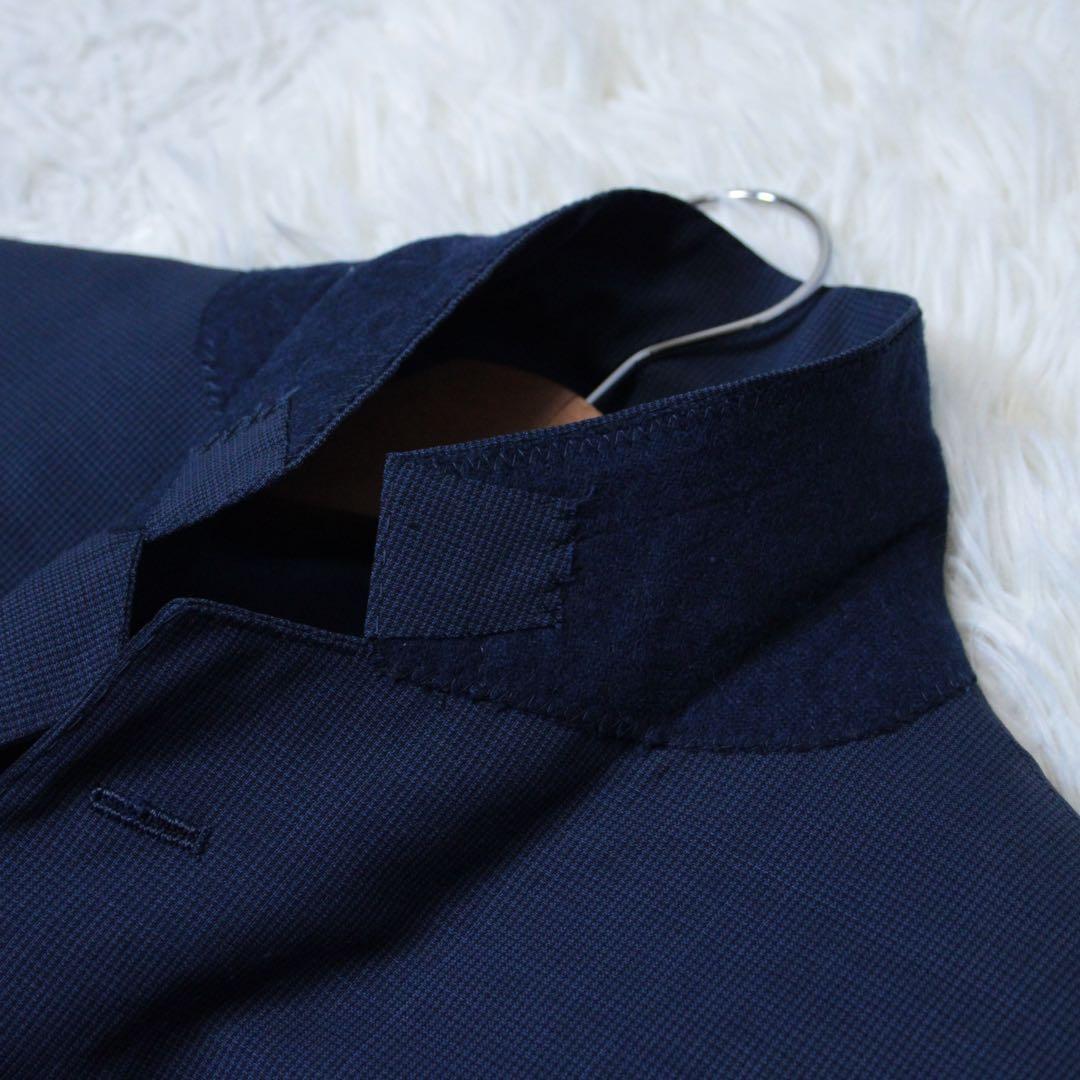 極美品 トゥモローランド DRAGO モヘア混 セットアップスーツ ブルー 48