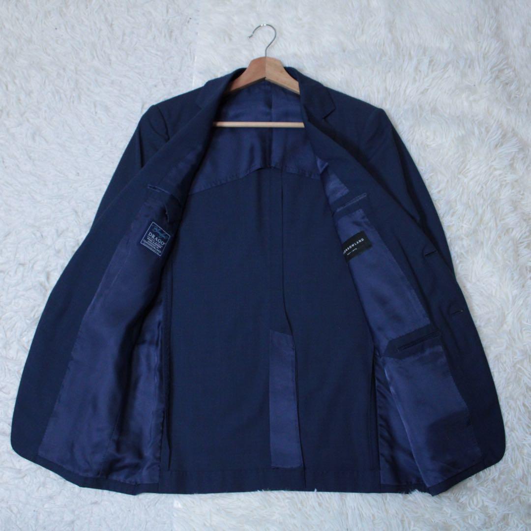 極美品 トゥモローランド DRAGO モヘア混 セットアップスーツ ブルー 48