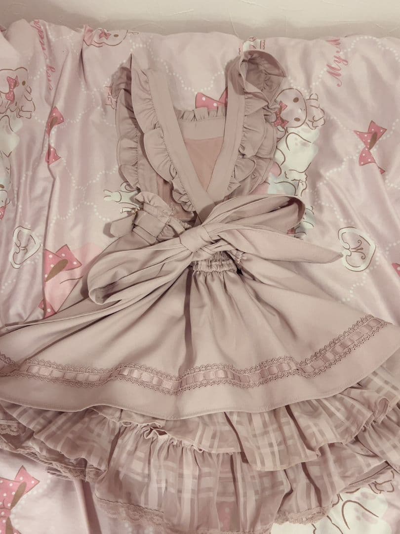 リズリサ バックカシュクールエプロンジャンスカ ピンク