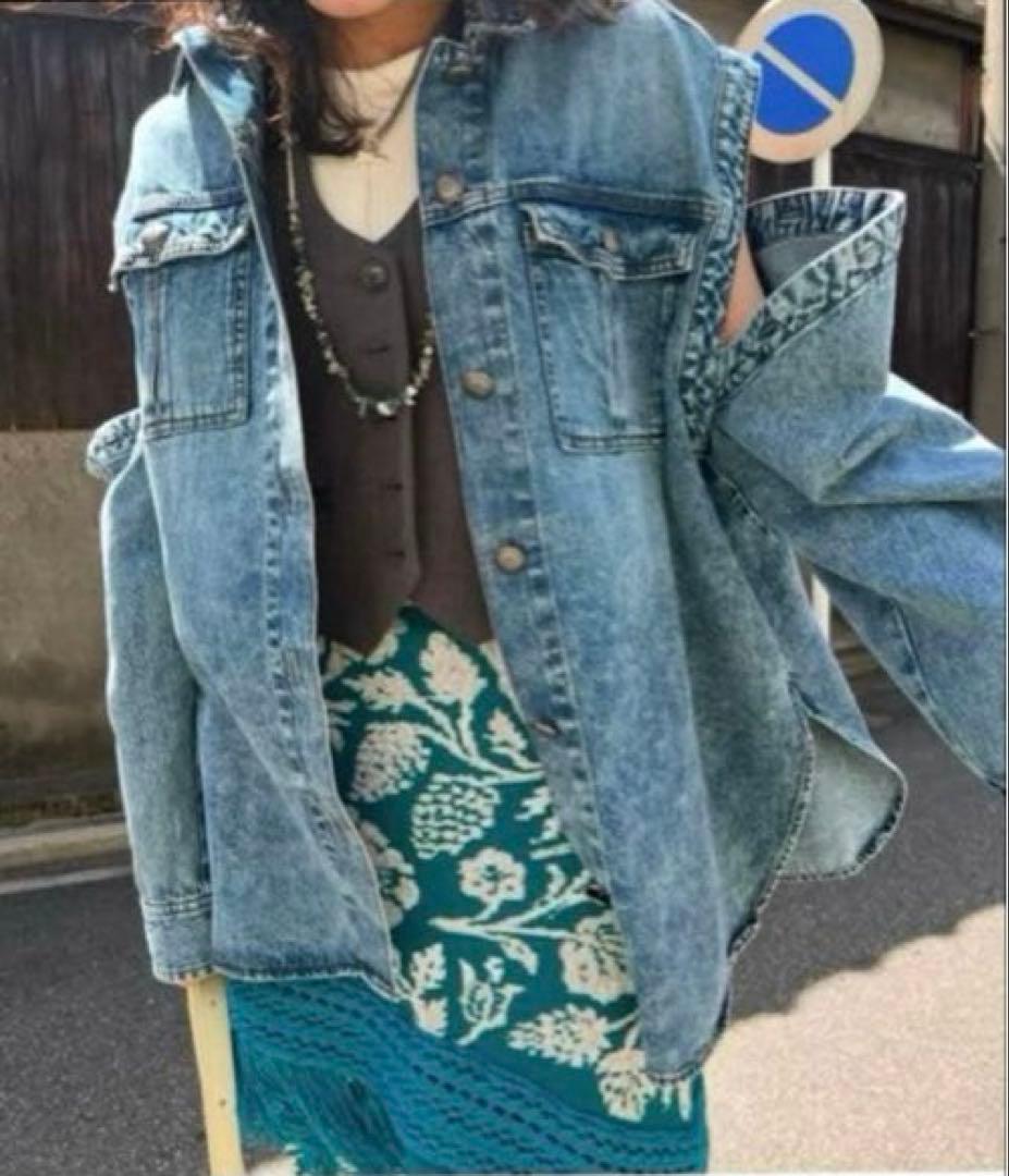 美品★ DETACHABLE SLEEVE DENIM SHIRT