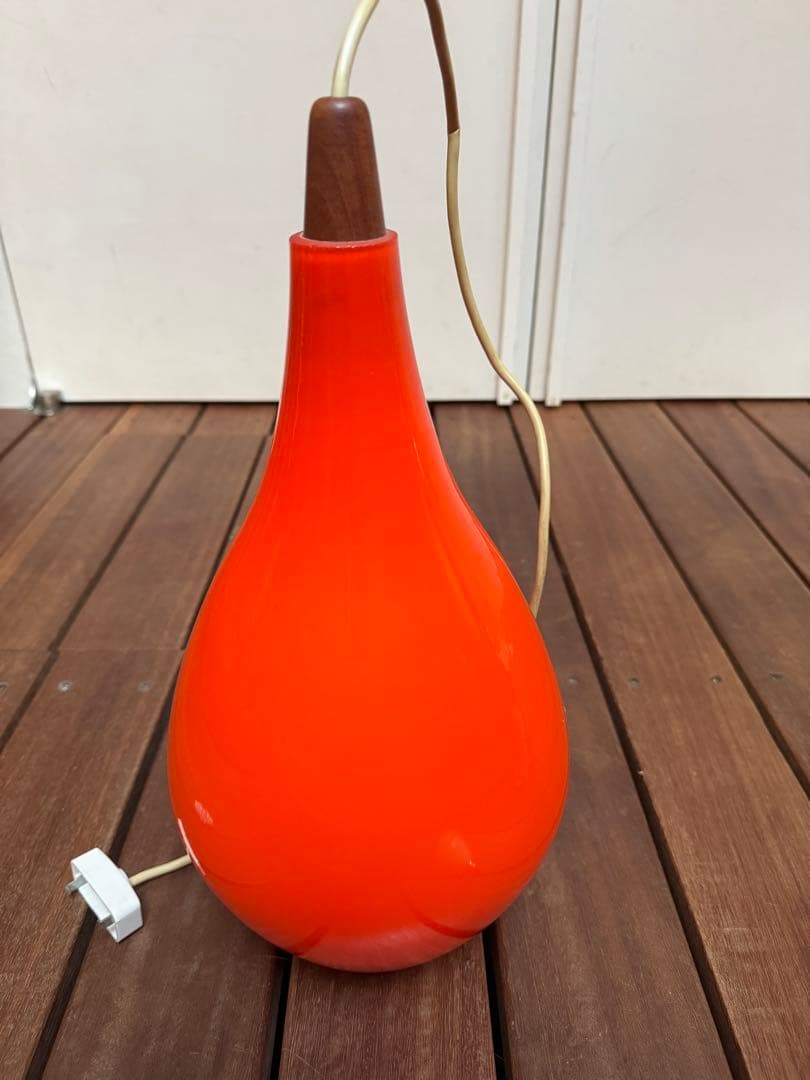 デンマーク製オレンジガラスランプ