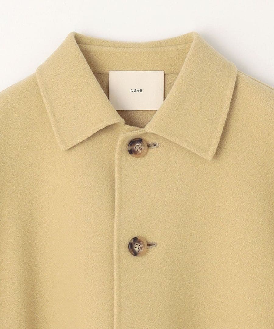 【美品】Naveメルトンリバー ステンカラークロップド コート イエロー 1