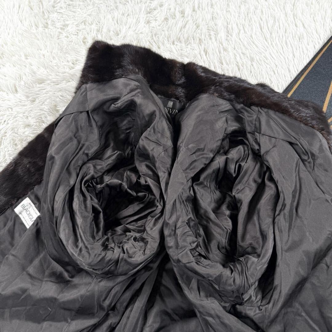 総丈112㎝ ランバン ブラックグラマ ミンク ファーコート XL相当 Aライン