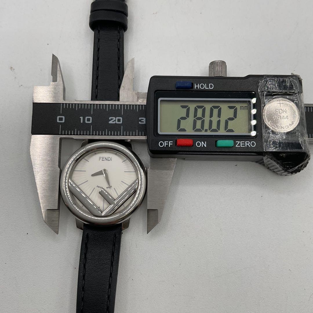 フェンディ QZ/SS 革ベルト 腕時計 シルバー ブラック 不動品