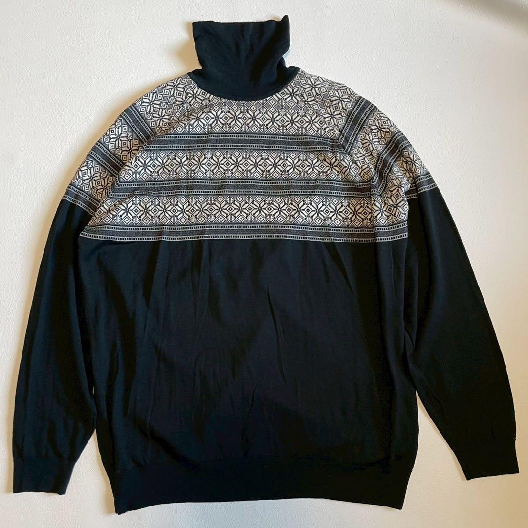 【ジョンスメドレー】タートルネック ニット ノルディック メリノウール　XXL