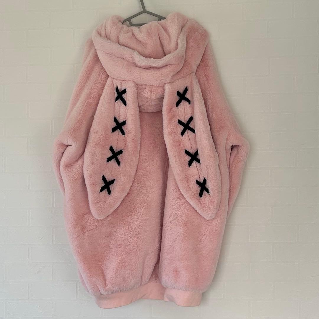 REFREM レフレム うさ耳BIGファーパーカー ピンク