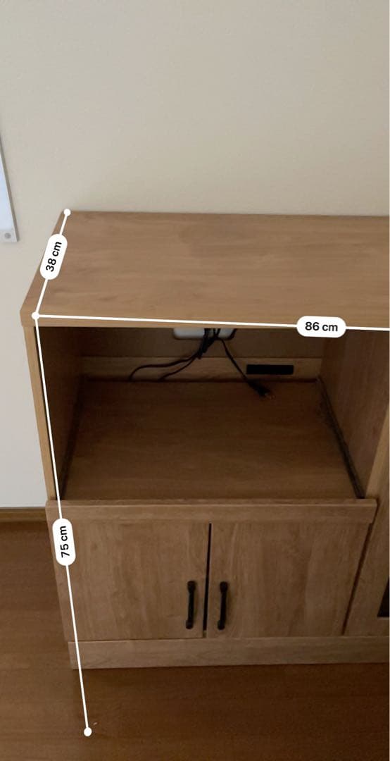 木目調キッチン収納キャビネット