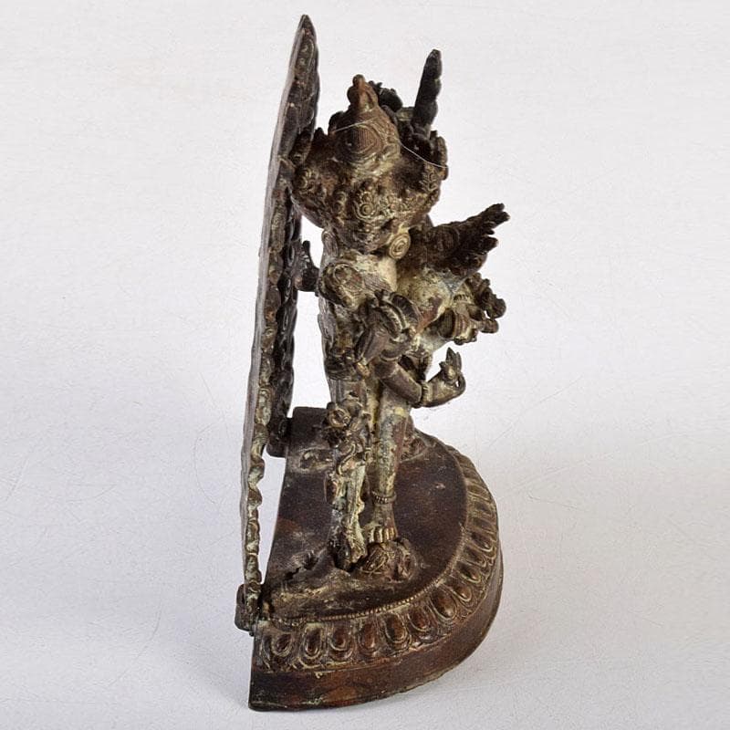 中国　古銅　チベット仏　歓喜仏　仏像　時代箱付　D　R9110