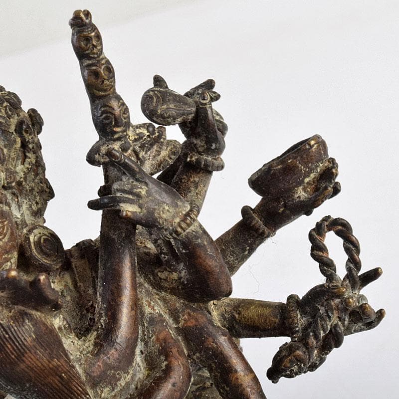 中国　古銅　チベット仏　歓喜仏　仏像　時代箱付　D　R9110