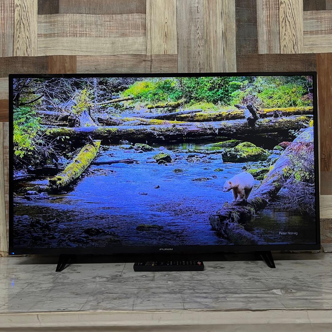 即日受渡❣️全国送料込3年前購入フナイ43型4K液晶テレビWチューナー高画質高音質