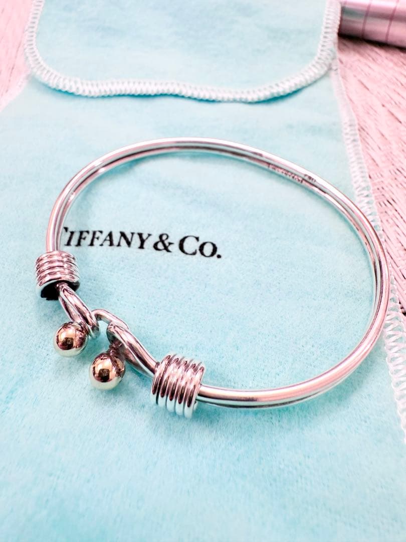 ティファニー ダブルフックアンドアイ バングル 925 750 コンビ