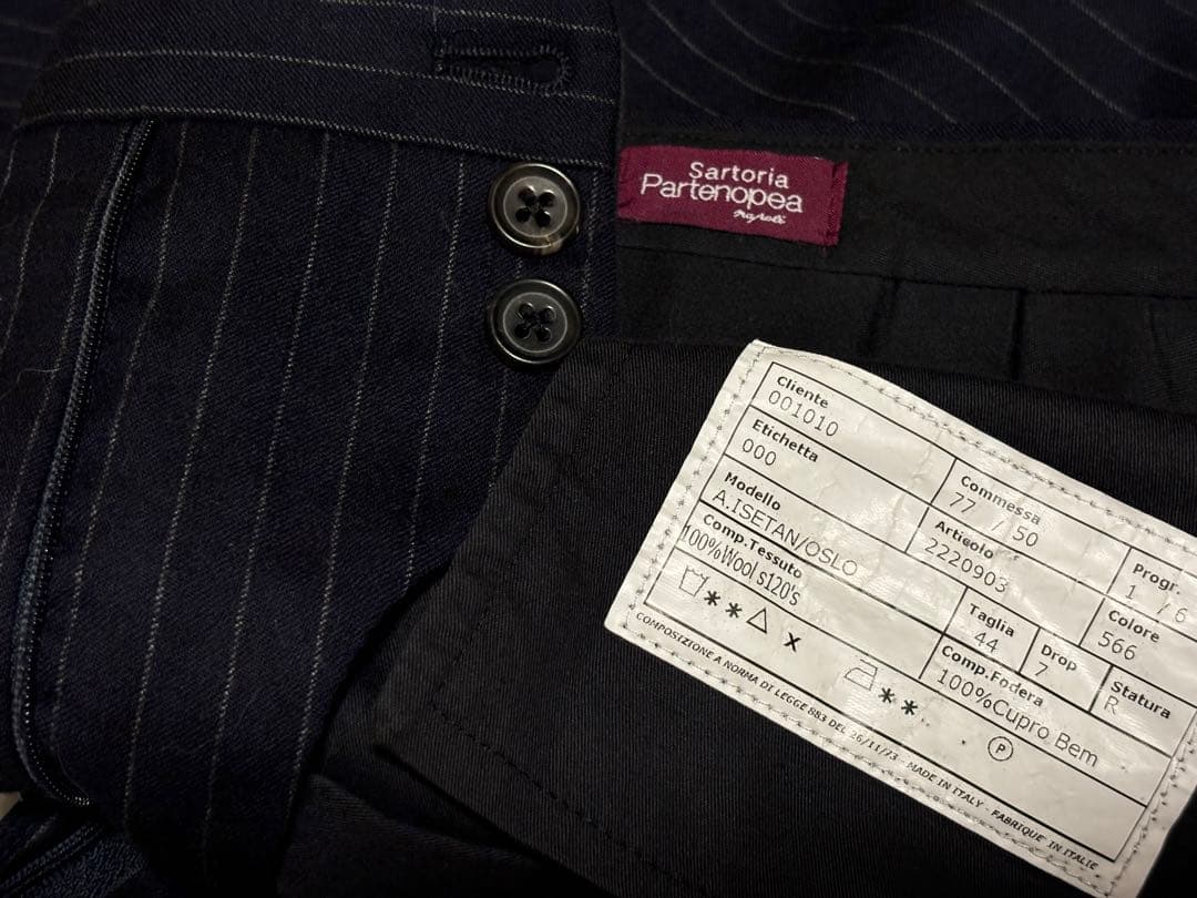 ラ*ン様 Sartoria Partenopea パルテノペア ネイビー スーツ