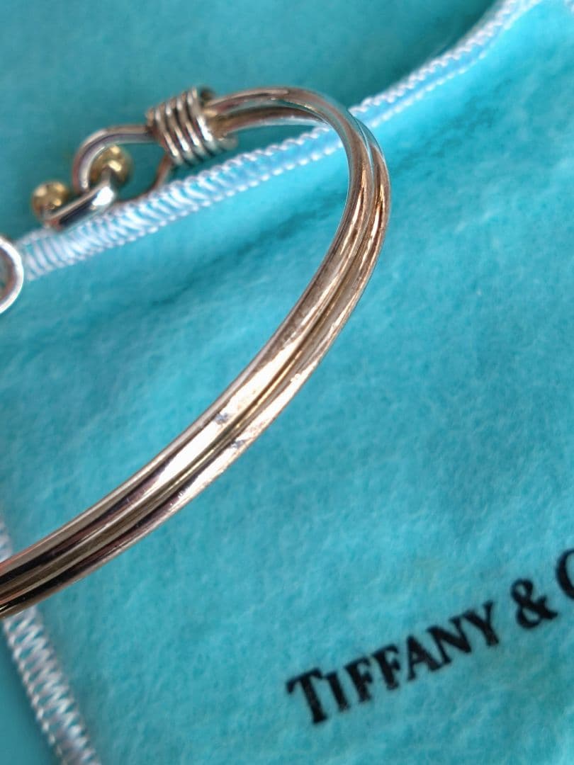 オールドティファニー TIFFANY&CO ダブルフック&アイ バングル コンビ