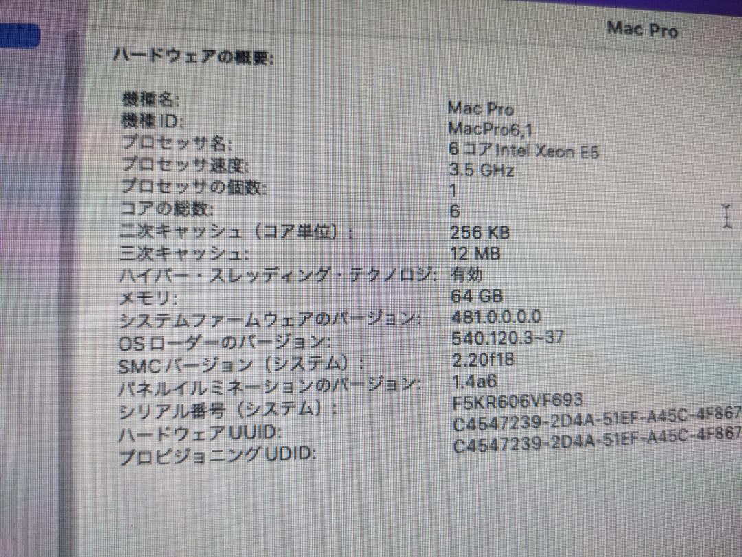 Apple Mac Pro (Late 2013) スペースグレー