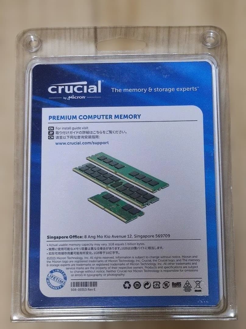 Crucial DDR4 ノートPC用メモリー 16GB-Kit